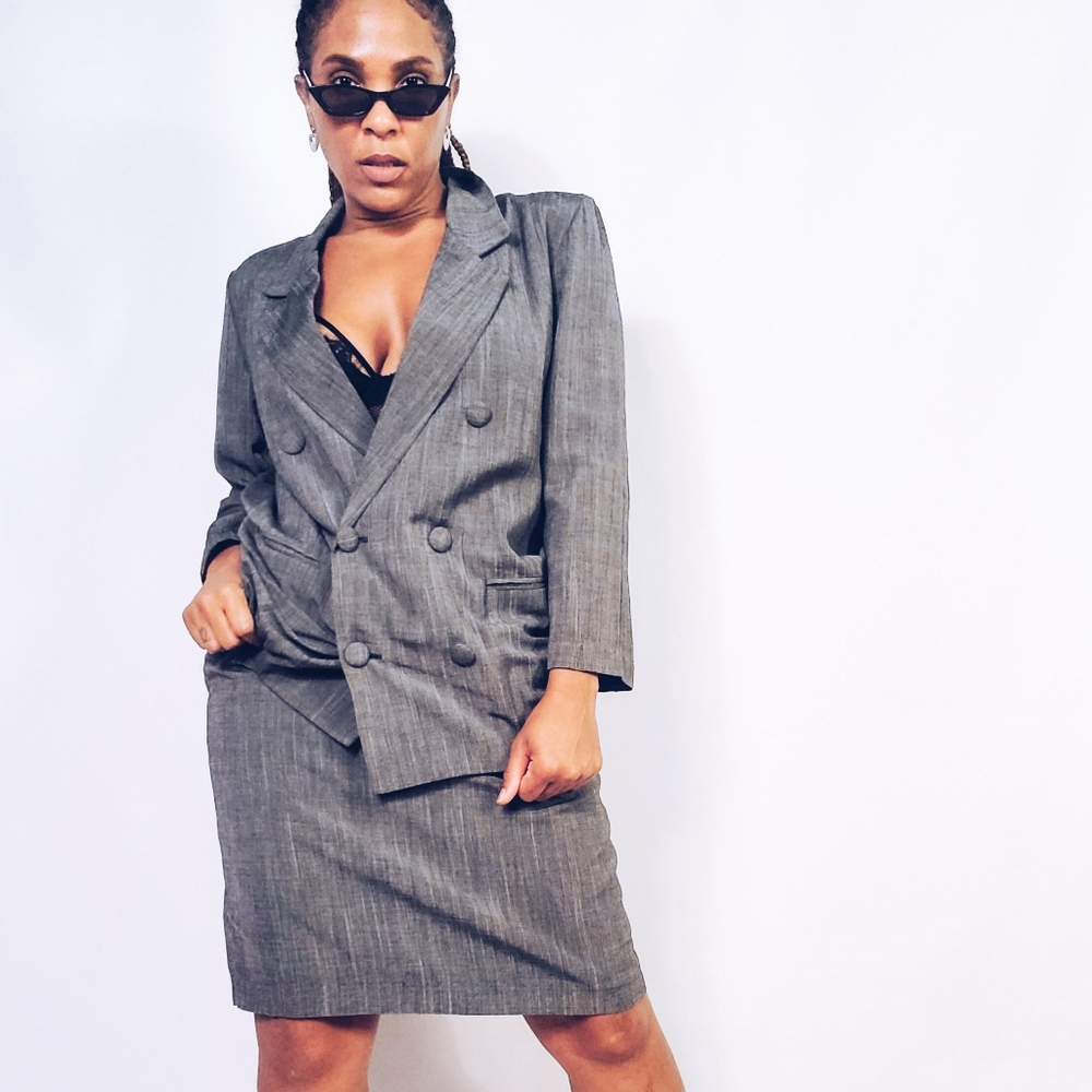 Charcoal Skirt Suit